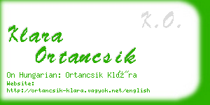 klara ortancsik business card